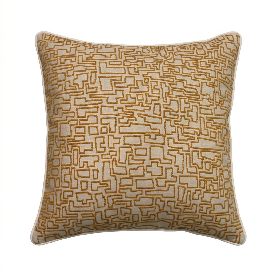 Royal Teak Collection Maze Tangerine 20" × 20" Throw Pillow (31MT20)
