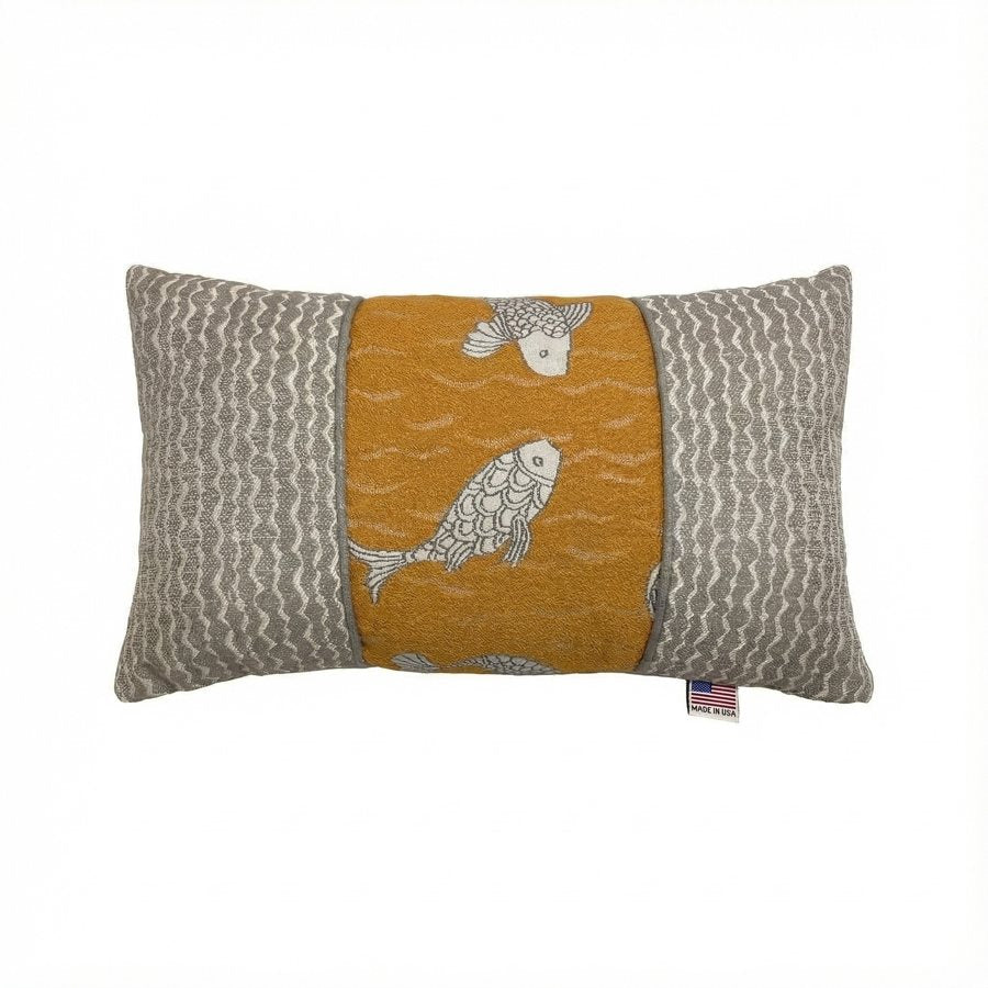 Royal Teak Collection Koi Wave Combo 12" × 20" Lumbar Pillow (KOIWAVEC12)
