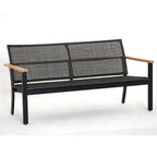 Royal Teak Collection Naples 3-Seater Sofa in Black Aluminum & Charcoal Rope (NAP3S)