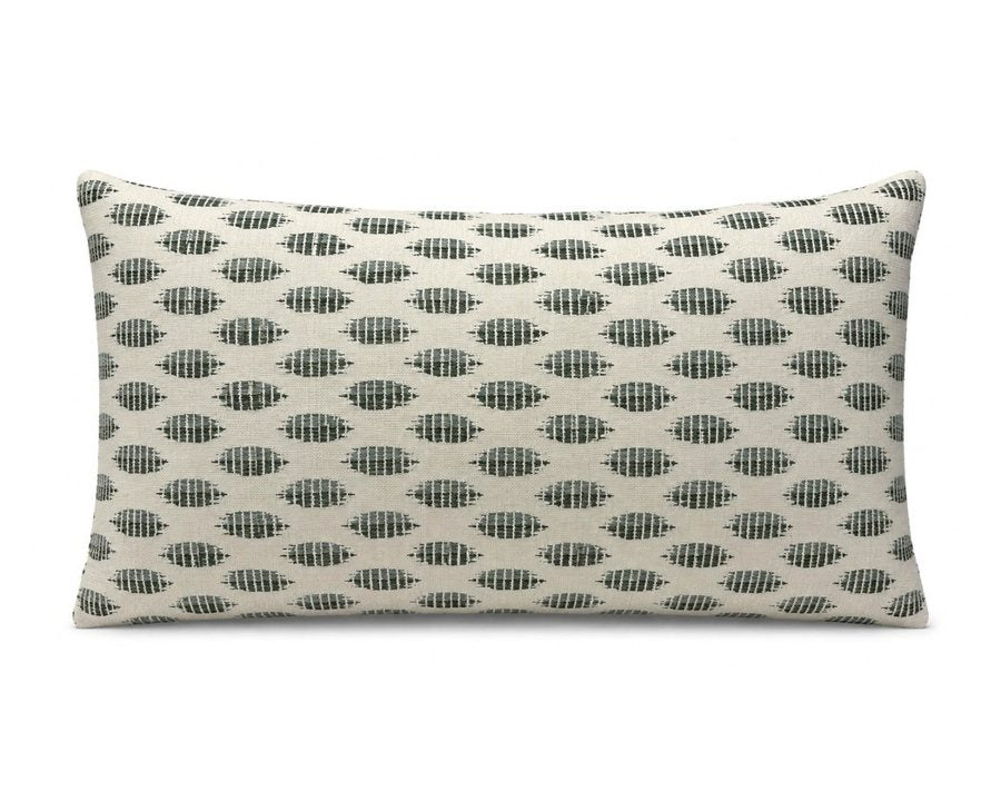 Royal Teak Collection Abstract Dot Green 12" × 20" Lumbar Pillow (ABDOTG12)
