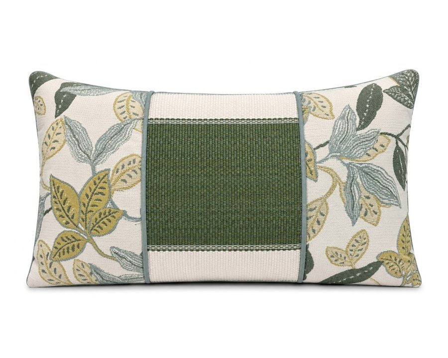 Royal Teak Collection Savanna Bloom Sage 12" × 20" Lumbar Pillow (BOTSAV12)