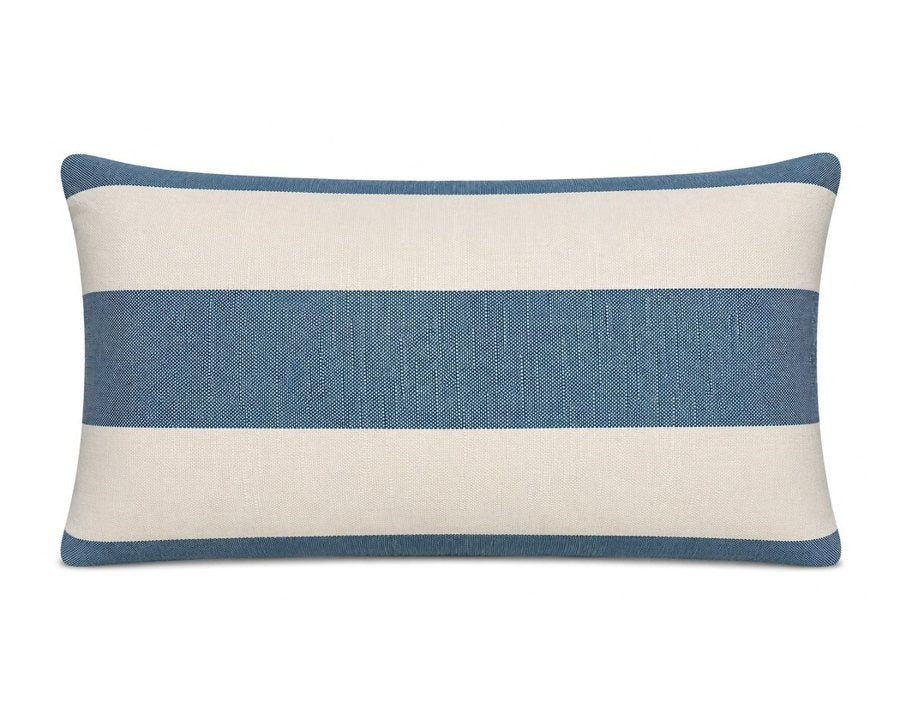 Royal Teak Collection Cabana Stripe Light Blue 12" × 20" Lumbar Pillow (CABSTB12)