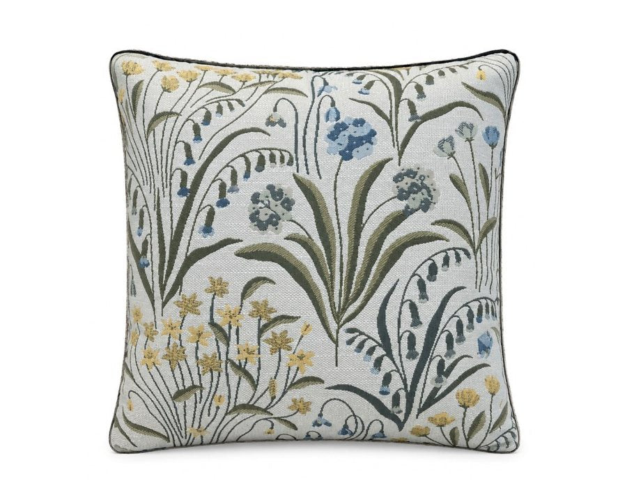 Royal Teak Collection Cottage Bloom Navy 20" × 20" Throw Pillow (COTBLN20)