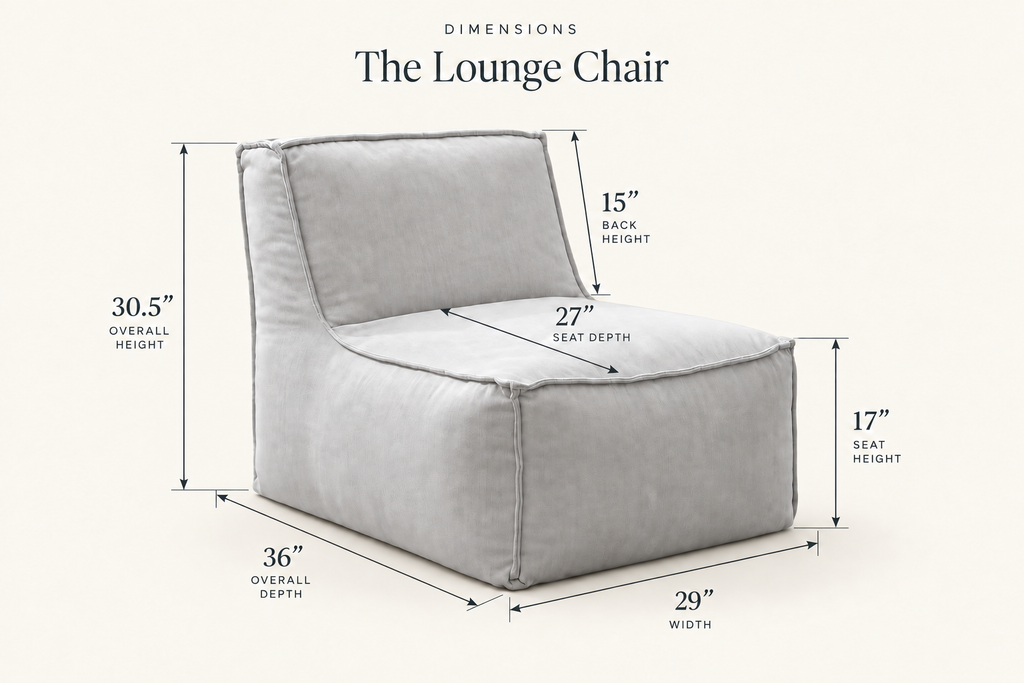 Cove Lounge Chair dimensions diagram
