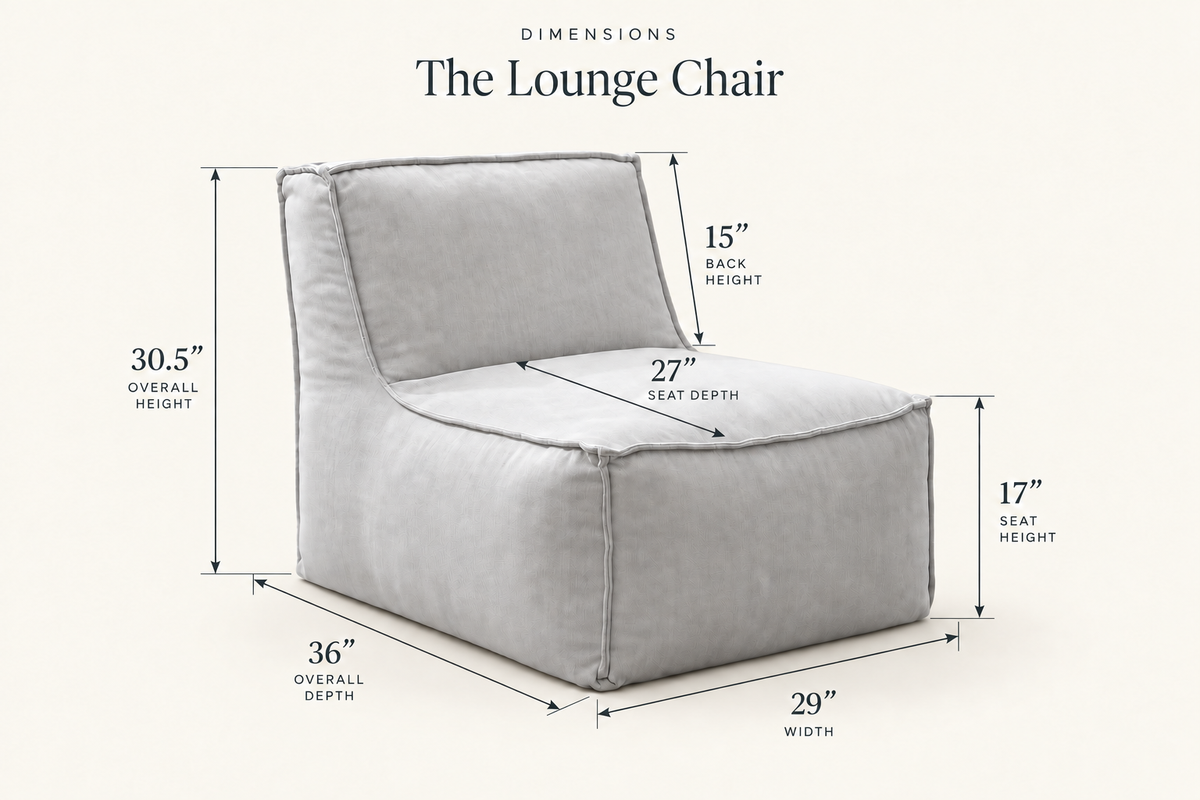 Cove Lounge Chair dimensions diagram