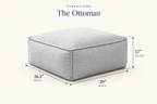 Cove Ottoman dimensions diagram