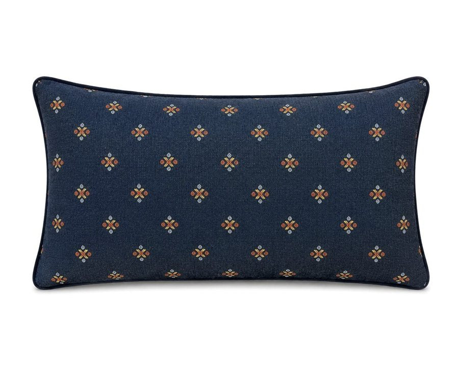 Royal Teak Collection Ditsy Dot Navy 12" × 20" Lumbar Pillow (DITSDN12)