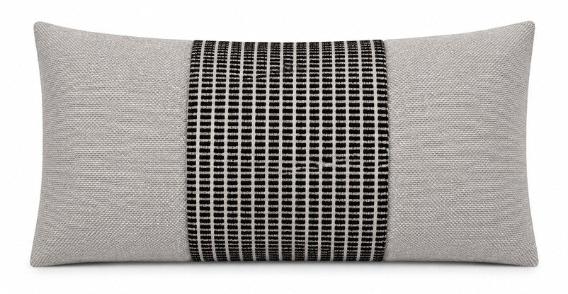 Royal Teak Collection Domino Nurture Combo 12" × 20" Lumbar Pillow (DOMCANNAT12)
