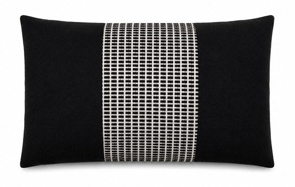 Royal Teak Collection Domino Canvas Combo 12" × 20" Lumbar Pillow (DOMCOMBO12)
