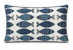 Royal Teak Collection Fish Fish Navy 12" × 20" Lumbar Pillow (FISHNAV12)