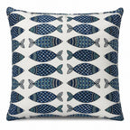 Royal Teak Collection Fish Fish Navy 20" × 20" Throw Pillow (FISHNAV20)