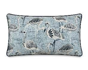 Royal Teak Collection Flamingo Light Blue 12" × 20" Lumbar Pillow — Reverse Face (FLAMLB12)