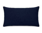 Royal Teak Collection Geo X Art Deco Stripe Blue 12" × 20" Lumbar Pillow — Reverse Face (GEARTB12)