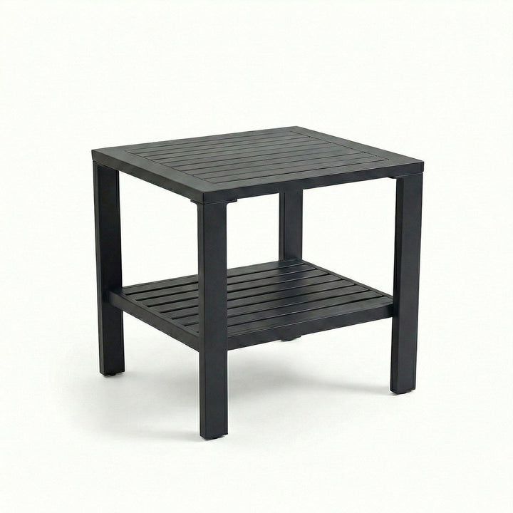Royal Teak Collection Barcelona Side Table with Shelves