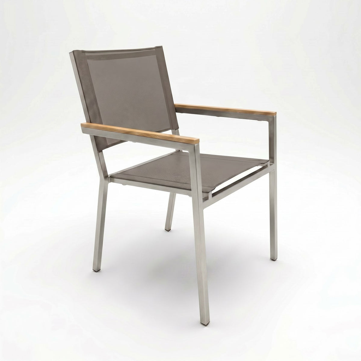 Royal Teak Collection Barcelona Stacking Stainless Steel Dining Chair with Sling