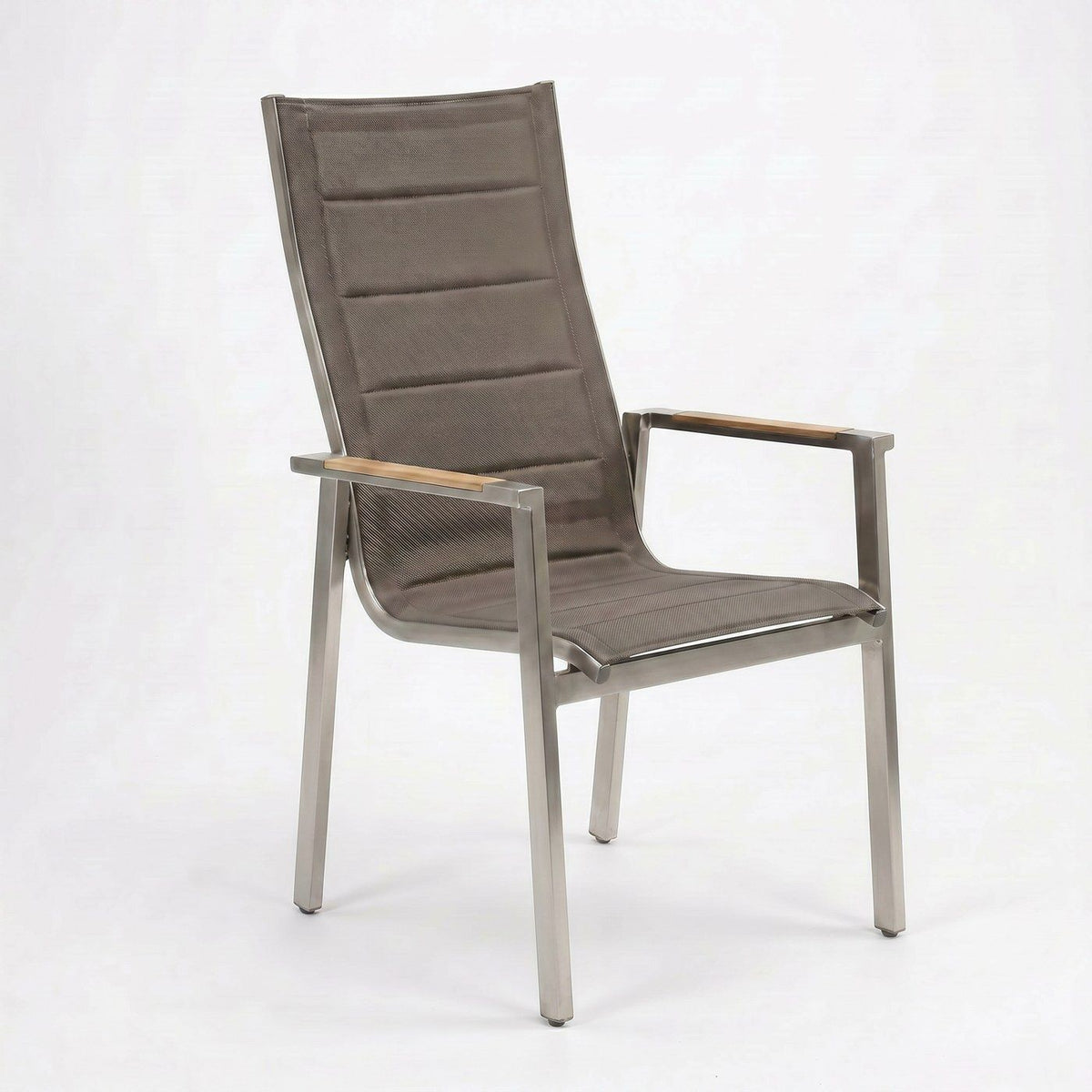 Royal Teak Collection Barcelona Stacking Stainless Steel Grand Chair with Sling