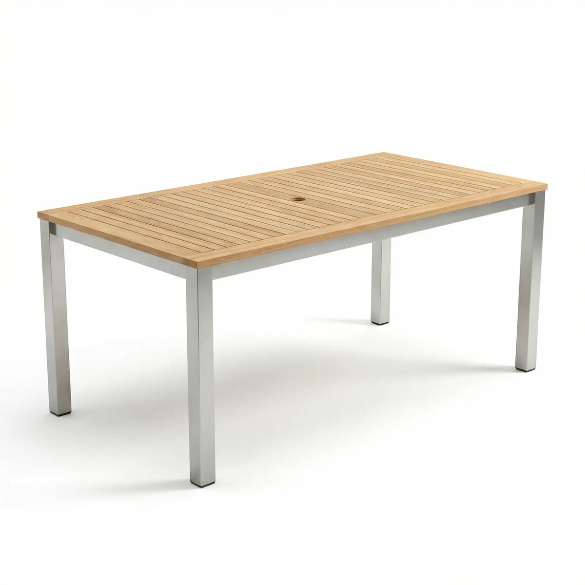 Royal Teak Collection Barcelona Table Stainless Steel Base with Teak Top