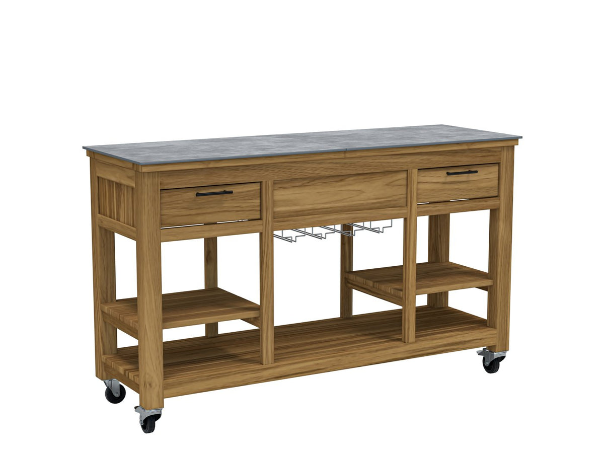 Royal Teak Collection Costa Beverage Island on Wheels