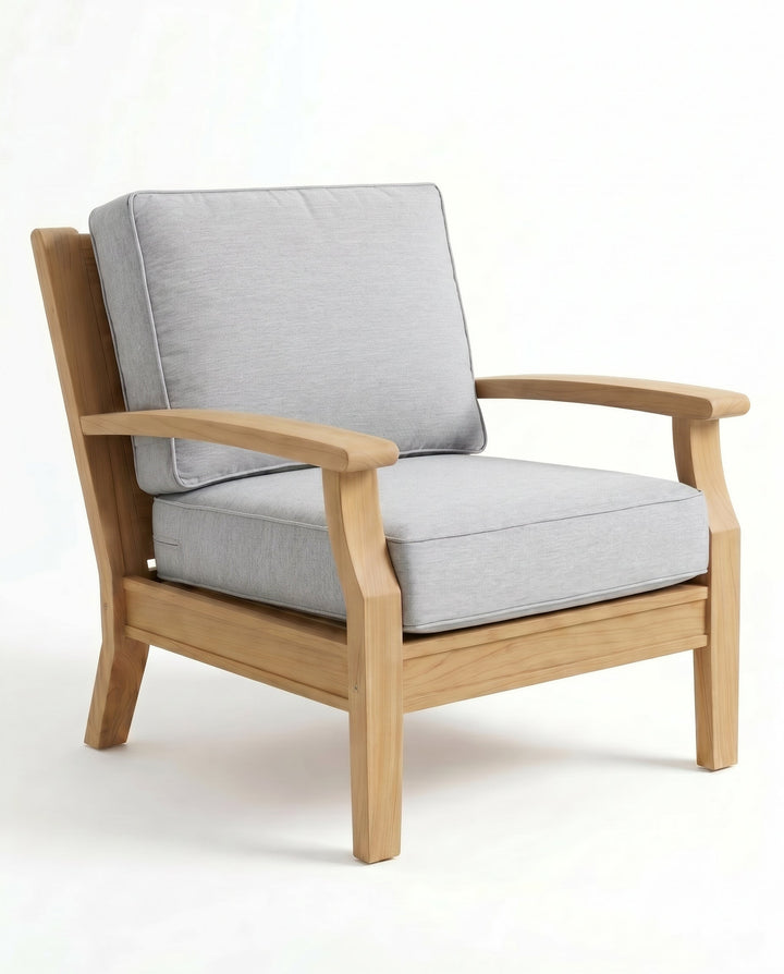 Hamptons Club Chair — original product photograph, Canvas Granite shown on upholstered pieces