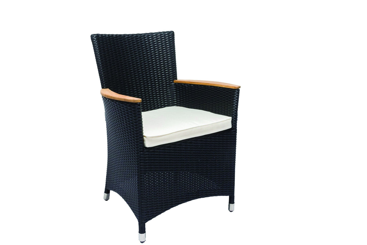 Royal Teak Collection Helena Chair Black / White Cushion — original product photography
