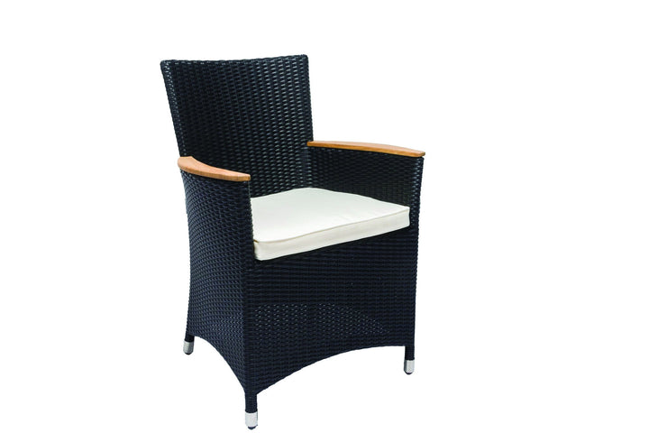 Royal Teak Collection Helena Chair Black / White Cushion — original product photography
