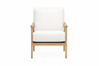 Royal Teak Collection Ventura Club Chair (VENTCC) — Studio Cutout in Grade-A Teak & White/Natural Cushions