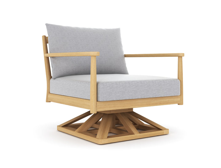 Palma Swivel Chair; cushion fabric shown is illustrative