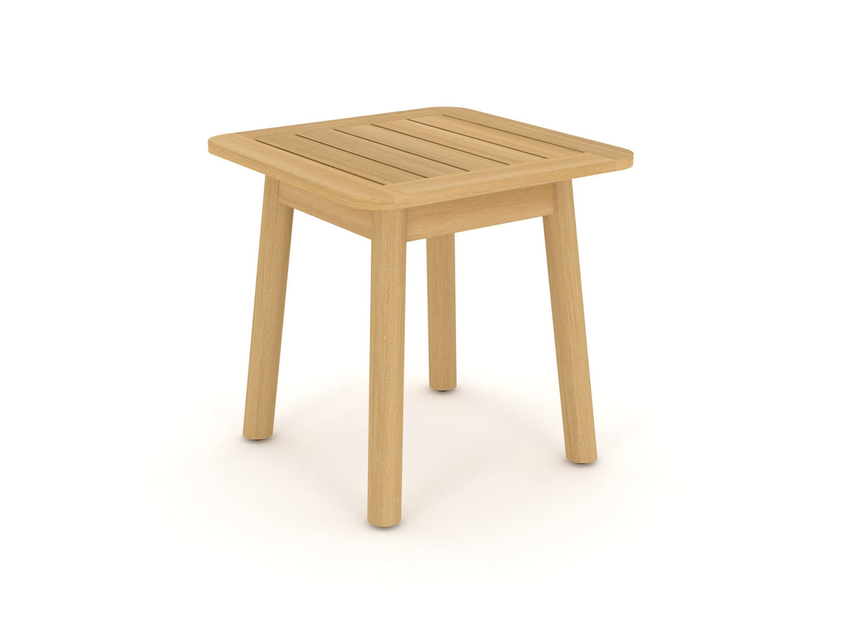 Seville Side Table; photography shows a sample fabric