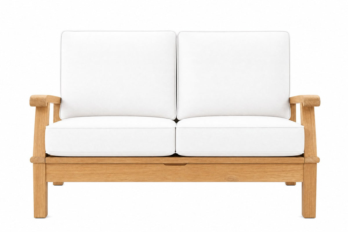 Miami reclining loveseat with white cushions