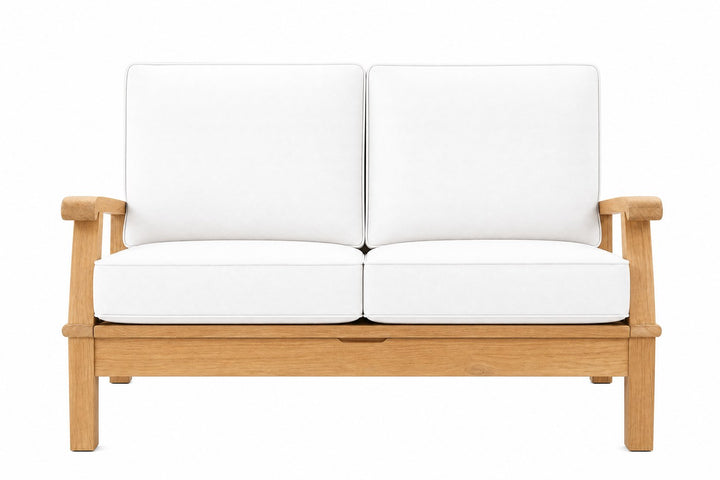 Miami reclining loveseat with white cushions
