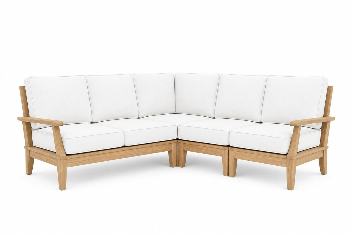 Miami five-piece sectional with white cushions