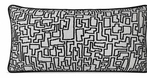 Royal Teak Collection Maze Black 12" × 20" Lumbar Pillow (MAZEBLK12)