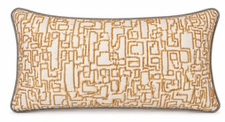 Royal Teak Collection Maze Orange 12" × 20" Lumbar Pillow (MAZEORG12)