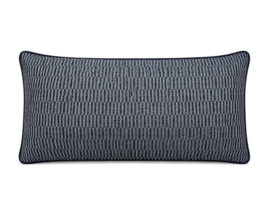 Royal Teak Collection Mini Stripe Navy 12" × 20" Lumbar Pillow (MISTRN12)