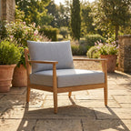 Royal Teak Collection Palma Club Chair in Granite All-Weather Cushions