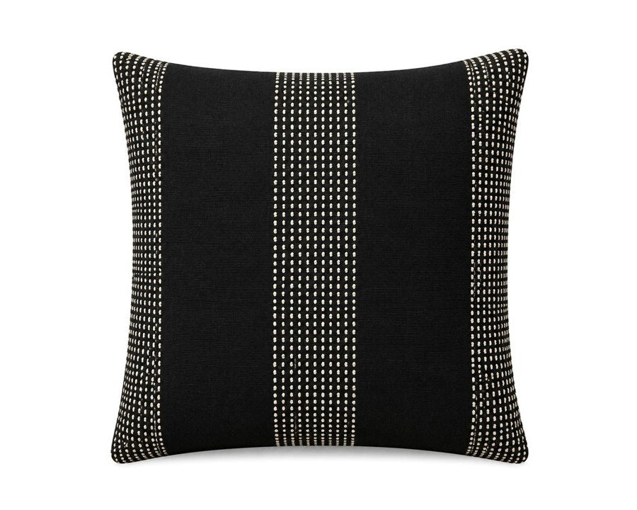 Royal Teak Collection Pin Dot Stripe Black 20" × 20" Throw Pillow (PNDTSB20)