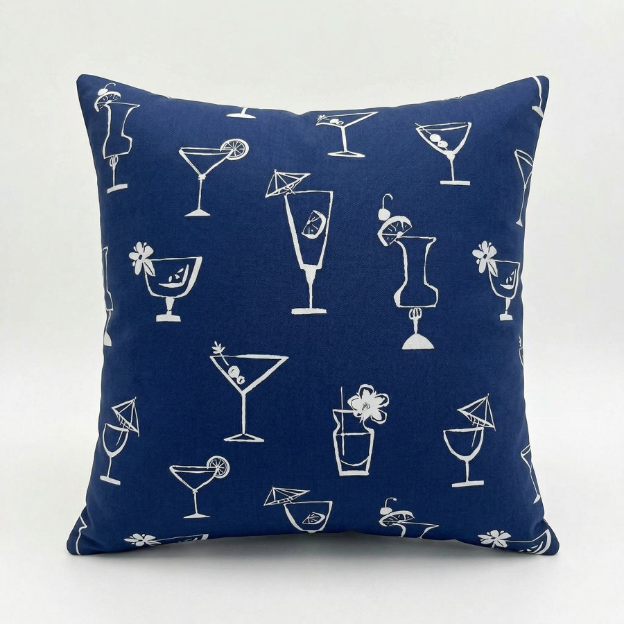 Royal Teak Collection Tini Time Canvas 20x20 Throw Pillow (95TTN20)
