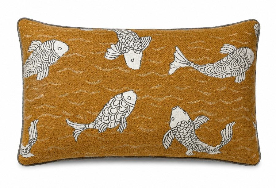 Royal Teak Collection Koi Maze Tangerine 12x20 Lumbar Pillow (KOIMAZTAN)