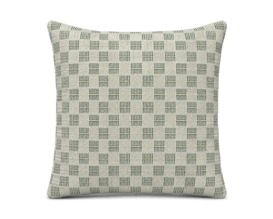 Royal Teak Collection Woven Check Green 20x20 Throw Pillow (WOCHEG-20)