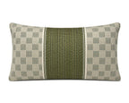 Royal Teak Collection Savanna Check Green 12" × 20" Lumbar Pillow (SAVCEG12)