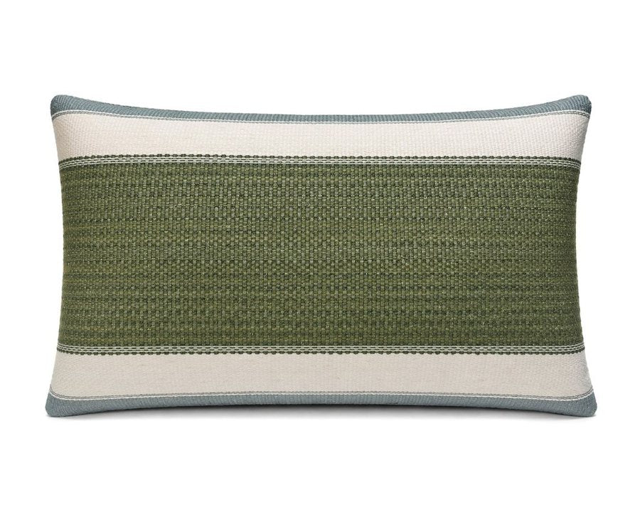 Royal Teak Collection Savanna Stripe II Green 12" × 20" Lumbar Pillow (SAVSTG12)