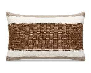 Royal Teak Collection Savanna Stripe II Rust 12" × 20" Lumbar Pillow — Reverse Face (SAVSTR212)