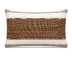 Royal Teak Collection Savanna Stripe II Rust 12" × 20" Lumbar Pillow — Reverse Face (SAVSTR212)