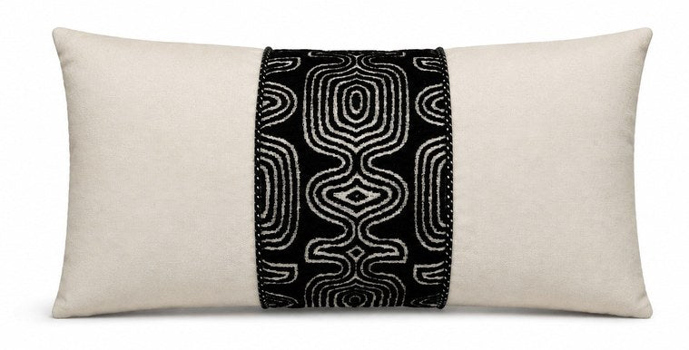 Royal Teak Collection Totem Natural Combo 12" × 20" Lumbar Pillow (TOTNATCOM12)