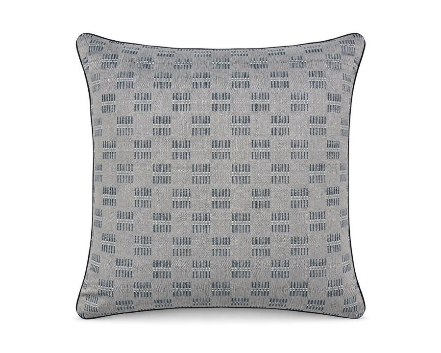 Royal Teak Collection Woven Check Med Blue 20" × 20" Throw Pillow (WOCHEB20)