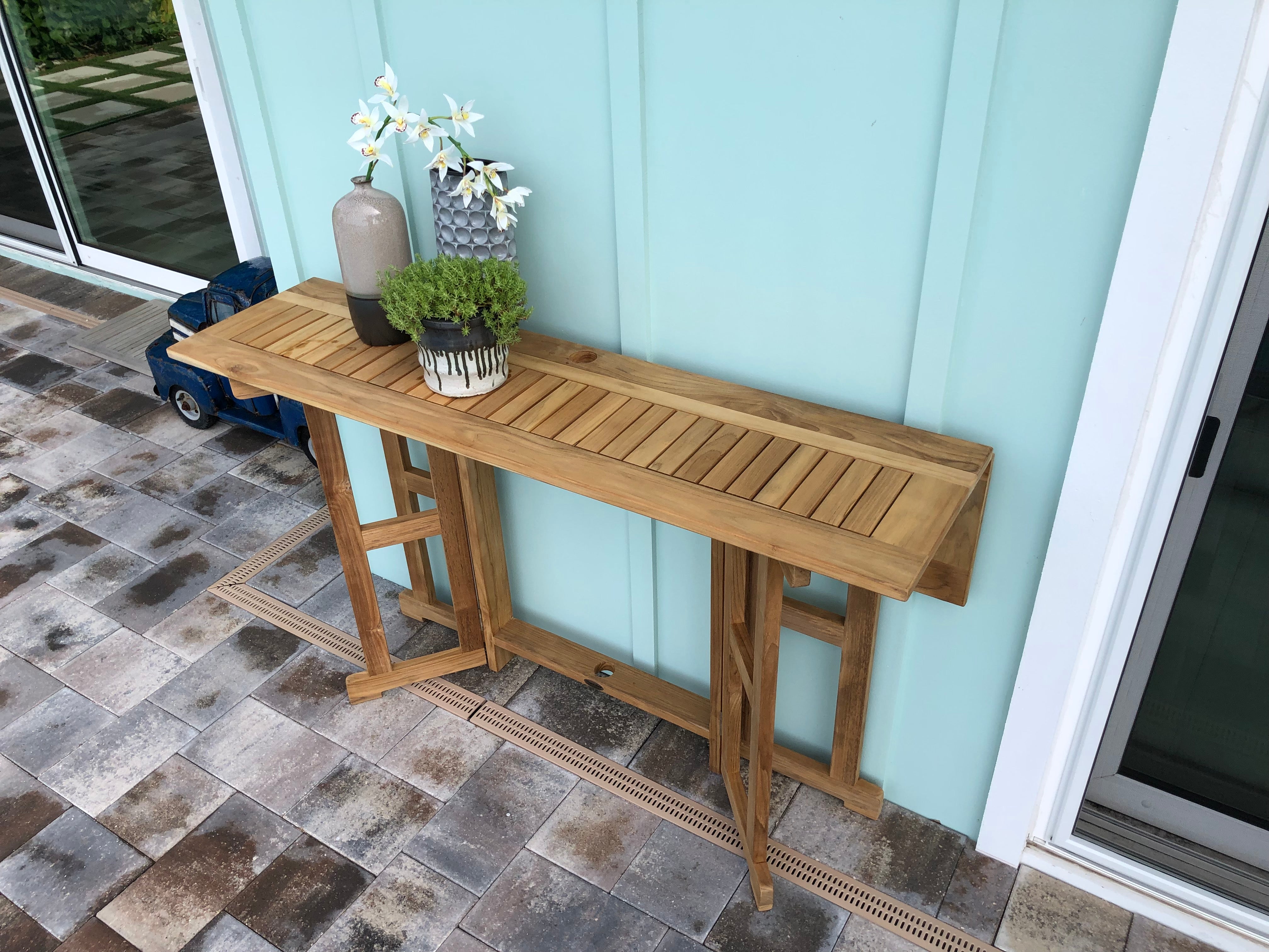 Royal Teak Collection Bar Drop Leaf Table 64"