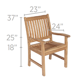 Royal Teak Collection Compass Teak Arm Chair