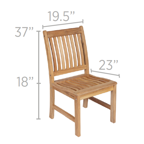 Royal Teak Collection Compass Teak Side Chair