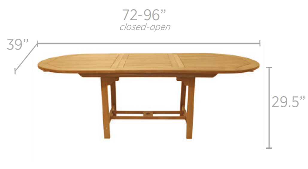 Royal Teak Collection 72/96 Family Expansion Table Oval