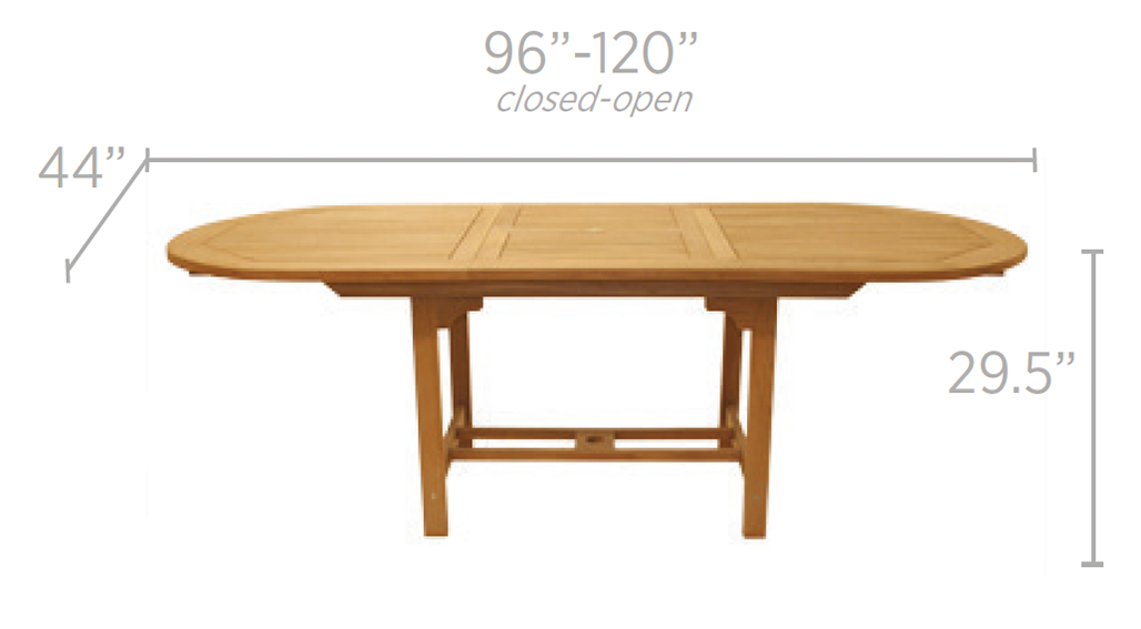 Royal Teak Collection 96/120 Family Expansion Table-Oval